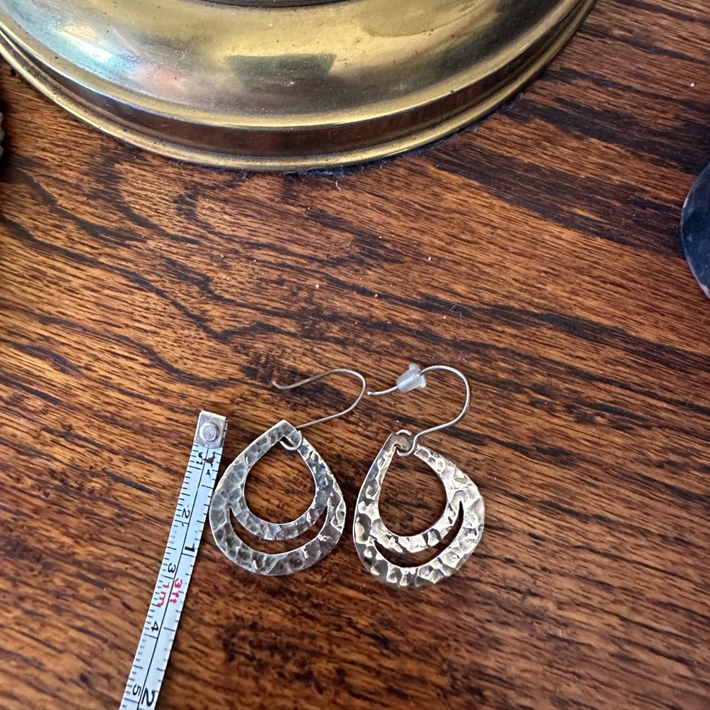 925 hammered sterling silver drop earrings!